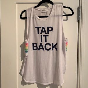 Soulcycle Tap it Back pride tank